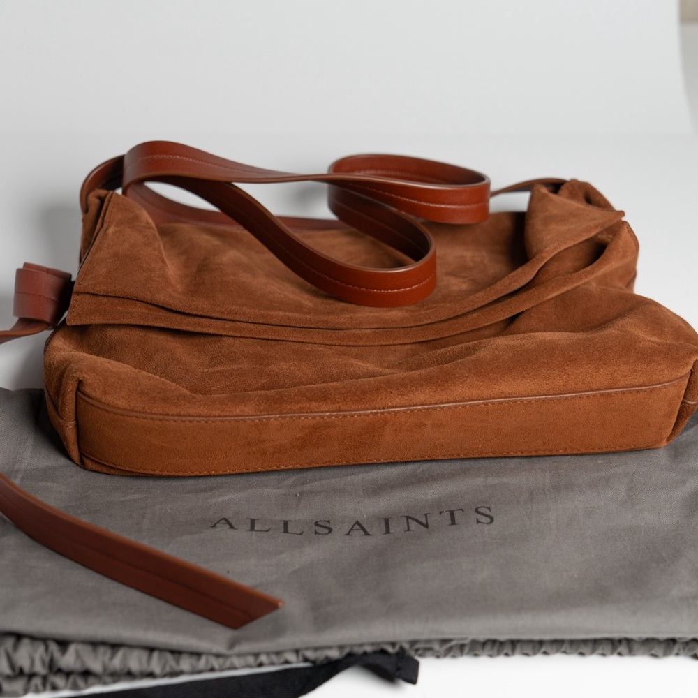 All Saints Brown Suede Bag